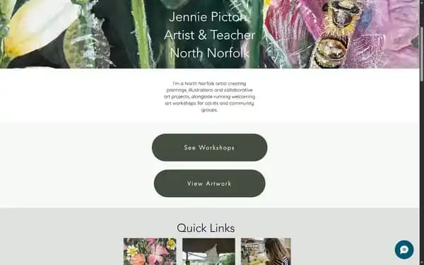 Large homepage actions competing for attention.